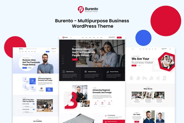 Burento multipurpose business WordPress theme preview