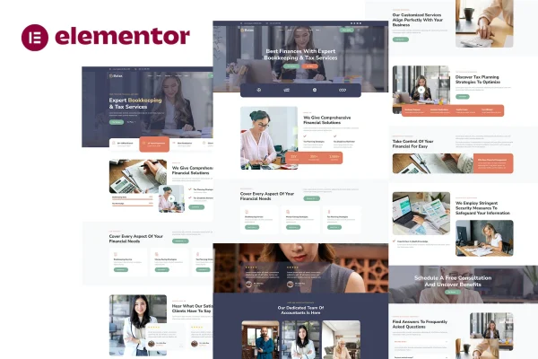 Butax tax service and financial advisor Elementor template kit preview