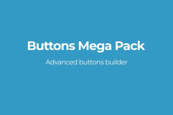 Buttons Mega Pack plugin banner with sample custom buttons