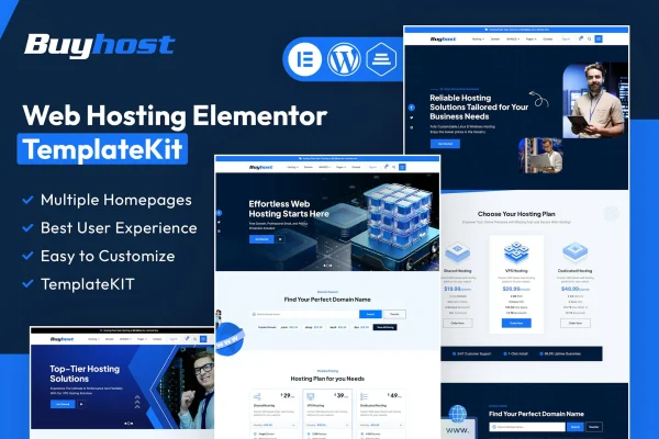 Buyhost web hosting Elementor template kit preview