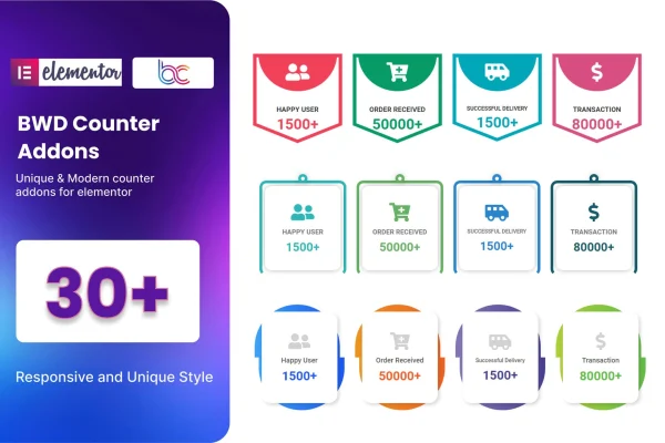 BWD Counter addon for Elementor plugin banner