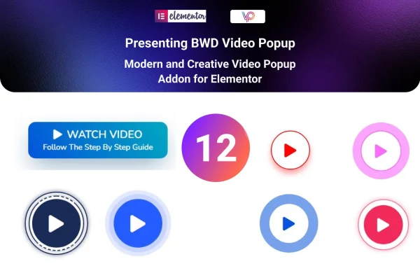 BWD Video Popup plugin banner for Elementor