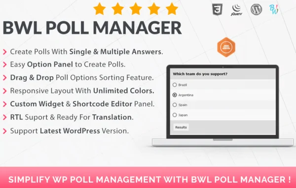 BWL Poll Manager WordPress plugin banner