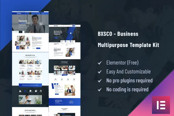 BXSCO business multipurpose Elementor template kit cover image