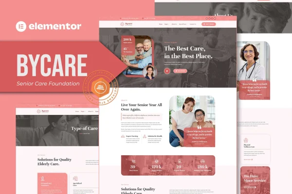 Bycare senior care foundation Elementor template kit cover