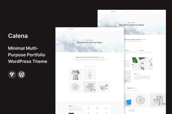 Calena minimal portfolio WordPress theme preview