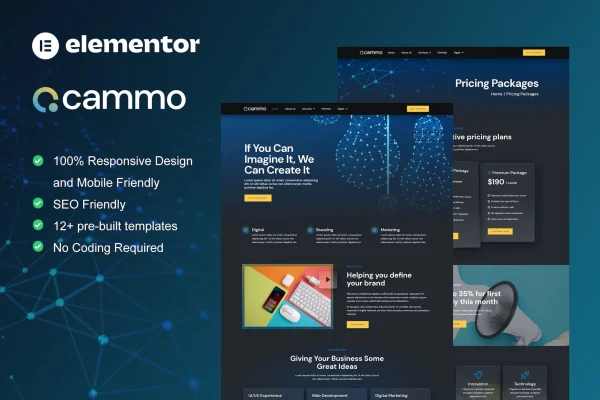 Cammo creative agency Elementor template kit cover image