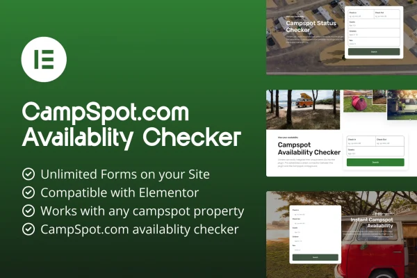 CampSpot Property Availability Checker plugin banner for campgrounds and RV parks