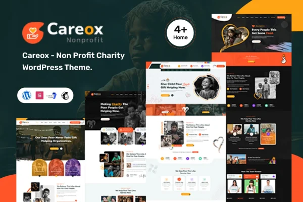 Careox non profit charity WordPress theme preview