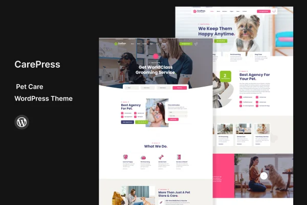 CarePress pet care WordPress theme preview