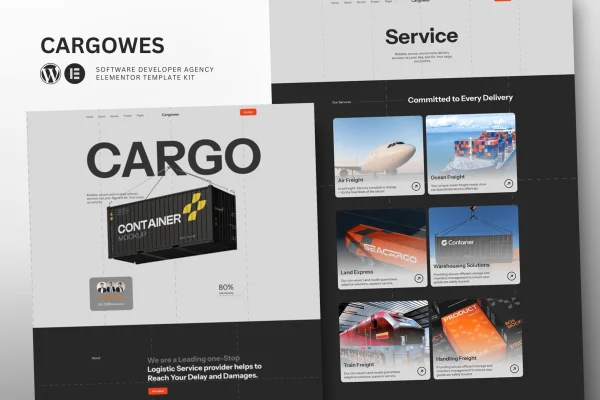 Cargowes logistics and cargo transportation Elementor template kit preview