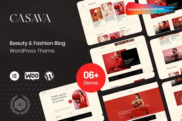 Casava beauty and fashion blog WordPress theme preview