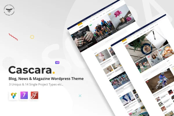 Cascara blog, news and magazine WordPress theme preview