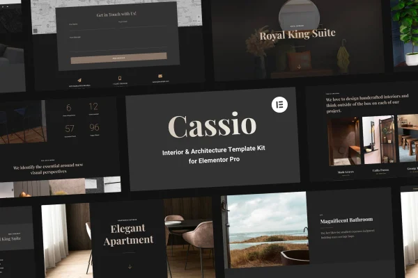 Cassio interior and architecture Elementor template kit preview