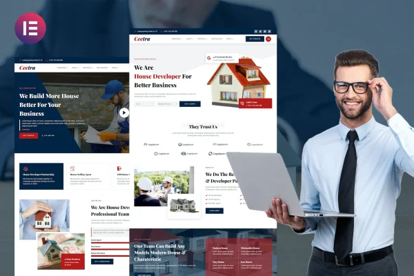 Ceetra house developer agency Elementor template kit preview