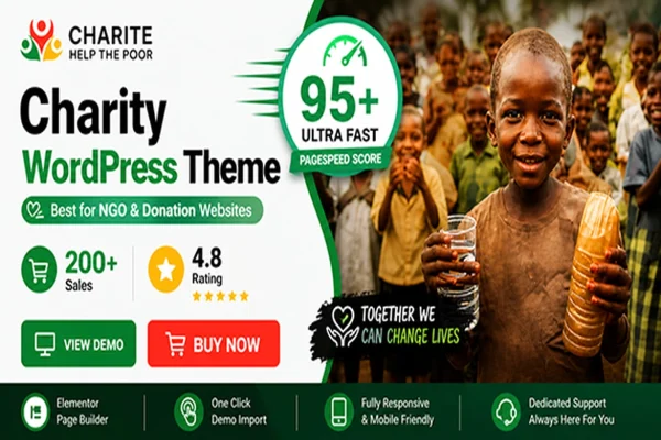Charite charity and donation WordPress theme preview