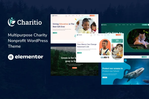Charitio charity WordPress theme cover image
