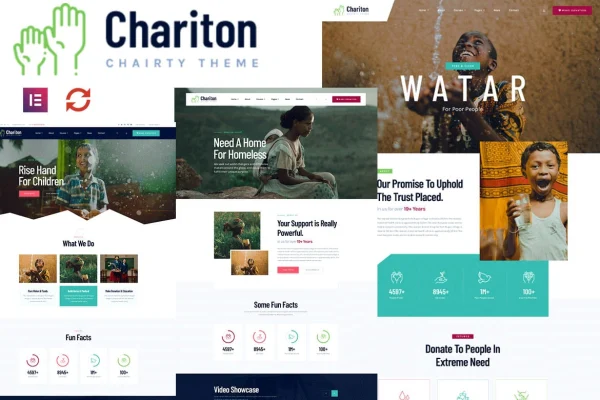 Chariton nonprofit charity WordPress theme preview