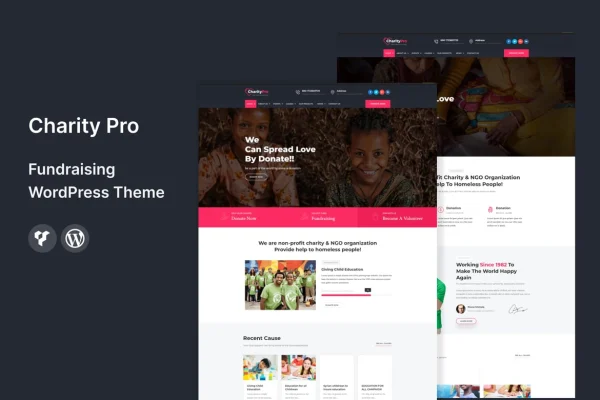 Charity Pro fundraising WordPress theme preview