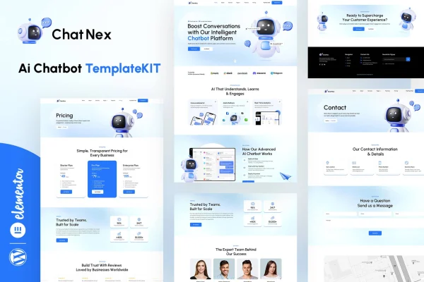 ChatNex AI chatbot Elementor template kit cover image