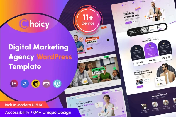 Choicy digital marketing agency WordPress theme preview
