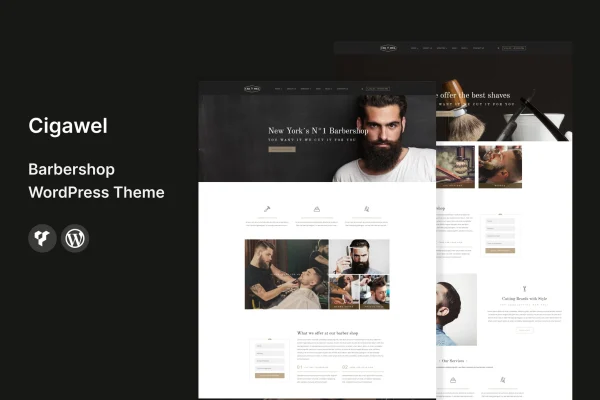 Cigawel barbershop WordPress theme preview