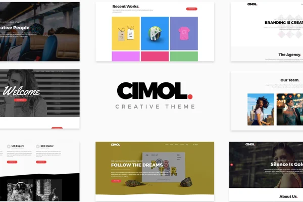 Cimol one page and multi page portfolio WordPress theme preview