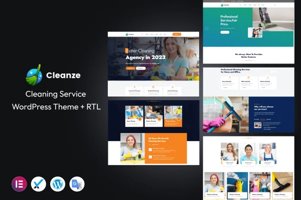Cleanze cleaning service WordPress theme preview
