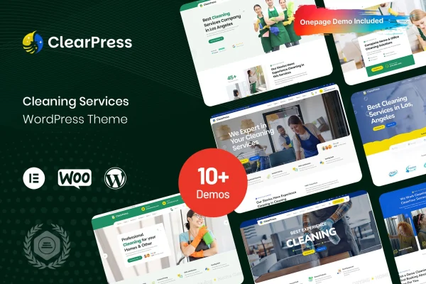 ClearPress cleaning services WordPress theme preview