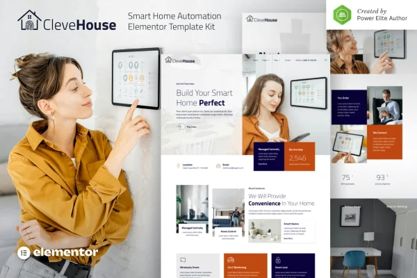 Clevehouse smart home automation Elementor template kit preview