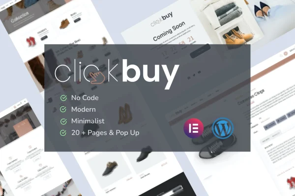 Clickbuy shoe store Elementor Pro template kit preview