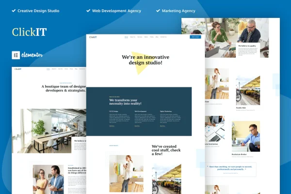 ClickIT creative digital agency Elementor template kit preview