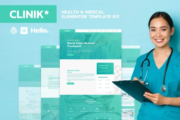 CLINIK hospital and clinic Elementor template kit preview