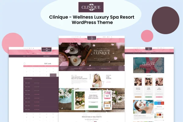Clinique wellness and luxury spa resort WordPress theme preview