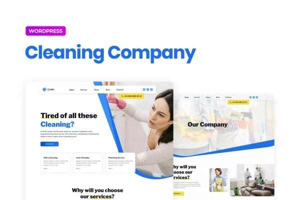 Clino cleaning business Elementor template kit preview