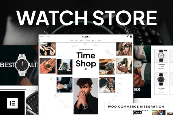 Clocki watch store Elementor template kit preview