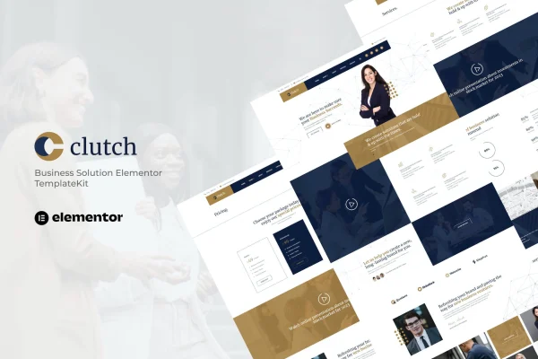 Clutch business solution Elementor template kit cover image