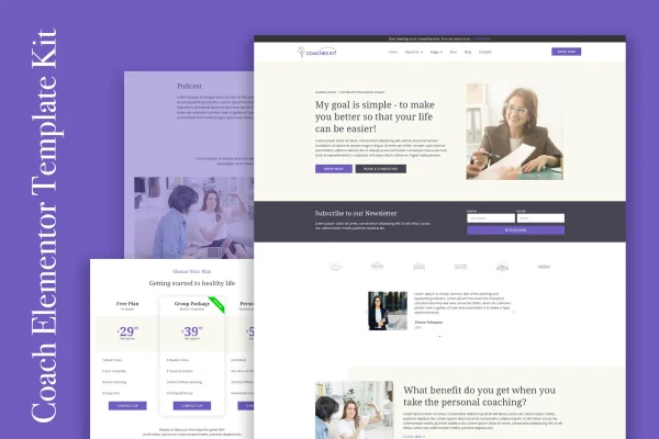 Coachkit life coach Elementor template kit preview