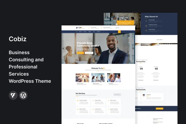 Cobiz business consulting WordPress theme preview