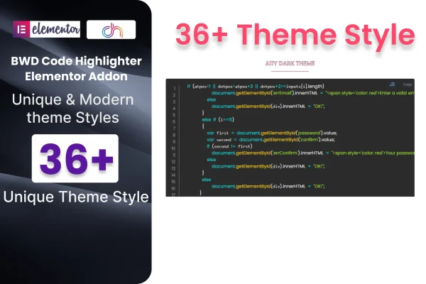 CodEntor Syntax Highlighter plugin banner showing a highlighted code block in Elementor