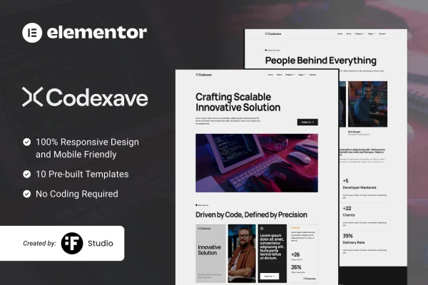 Codexave digital solutions Elementor template kit preview