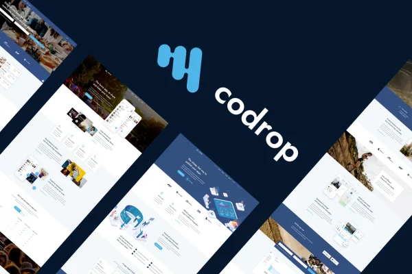 Codrop WordPress theme preview showing an app landing page design