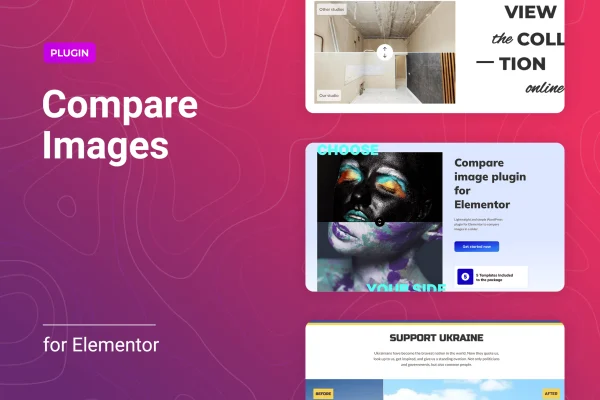 Comparimager for Elementor plugin banner with a before and after image slider