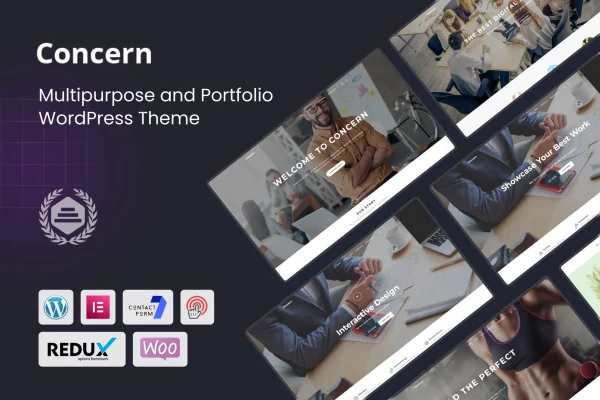Concern multipurpose and portfolio WordPress theme preview