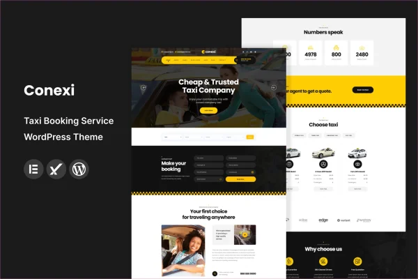 Conexi taxi booking WordPress theme preview
