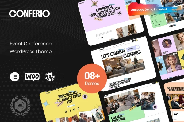Conferio event and conference WordPress theme preview