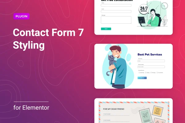 Conformer for Elementor plugin banner showing a styled Contact Form 7 form