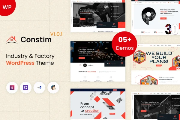 Constim industry and factory WordPress theme preview