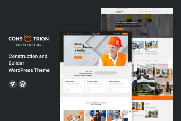 Constrion construction and builder WordPress theme preview