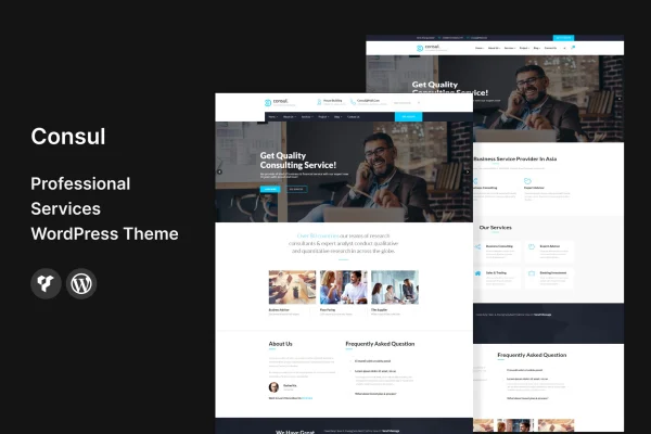 Consul professional services WordPress theme preview